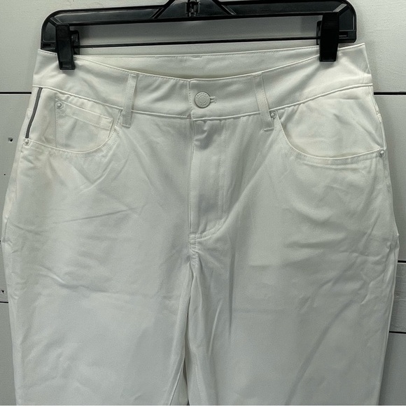 NWT Anthropologie Tretorn Cuffed Straight-Leg Golf Athletic White Pants Size 8 - Picture 5 of 13